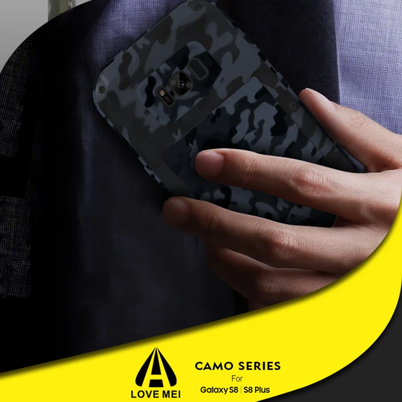LOVE MEI Camo Metal Armor Case For Samsung Galaxy S8 Shockproof Waterproof for Plus Aluminum Military Heavy Duty Cover |