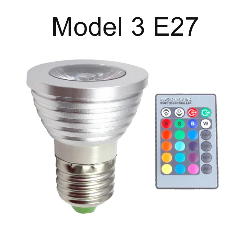 Bombillas RGB E27 E14 GU10 светодиодные лампы 3 Вт 220 В 110 пульт дистанционного управления 16
