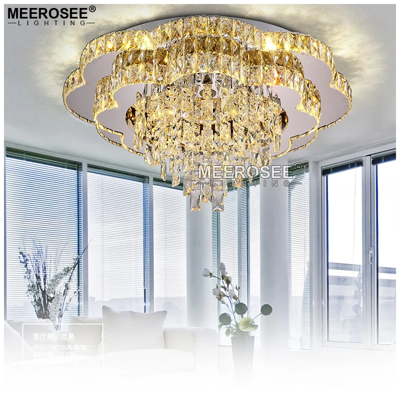 

2018 New Modern Chandeliers LED Crystal Lamp Ceiling Fixtures AC110-240V lustre living Room Lights LED Lamps Flush Mounted