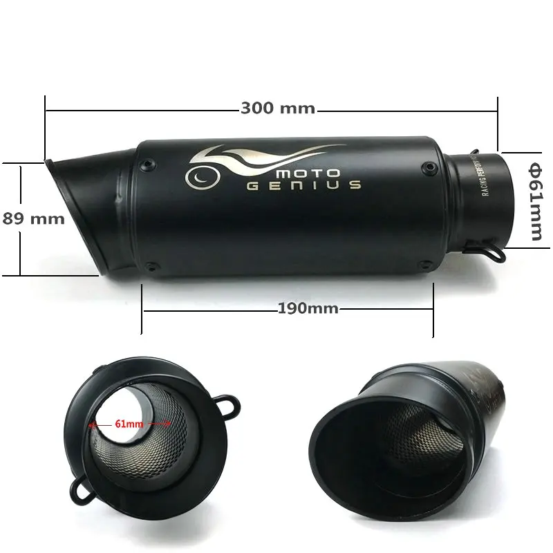 Универсальный глушитель выхлопной трубы для мотоцикла SC гонок 51 мм 61 вход|escape