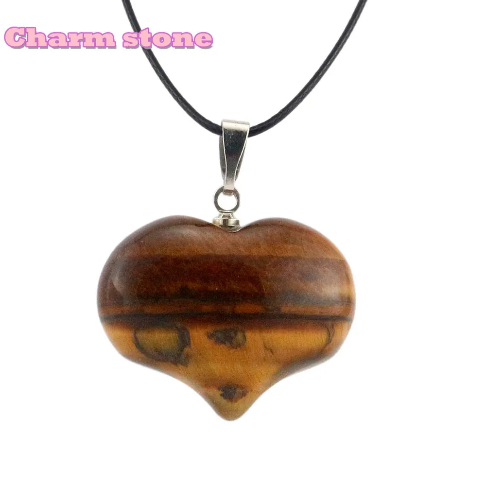 Бесплатная доставка ожерелья подвески в форме сердца из натурального хрусталя