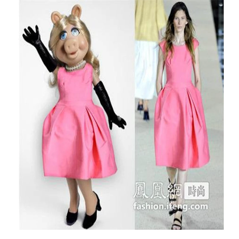 Сшитое Miss Piggy Свадебное Платье длиной до колена короткие Платья Невесты Кубок