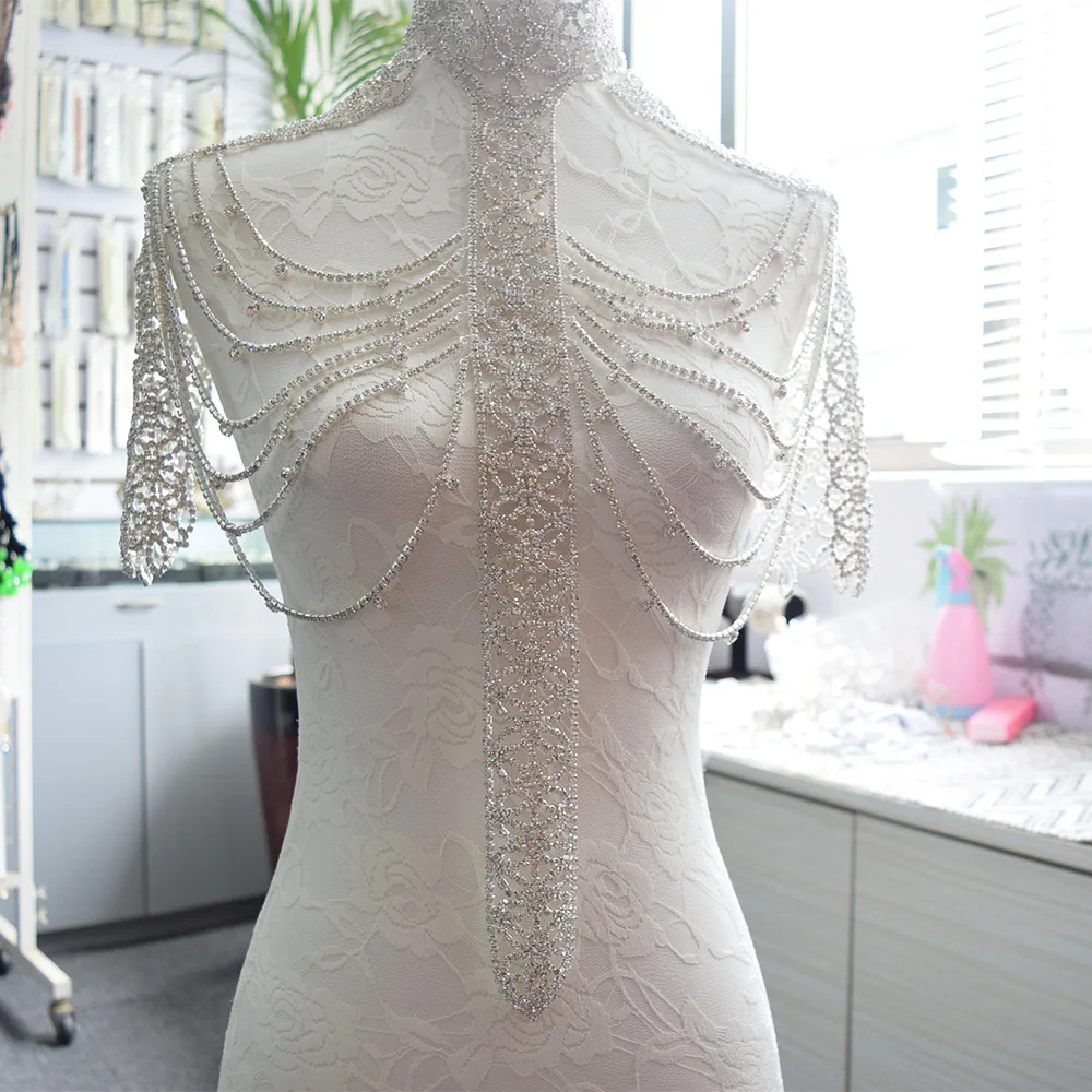 

crystal appliques Rhinestone Body Chain Women chain top bra Harness Summer Bikini water drop bodychain Summer Festival Jewelry