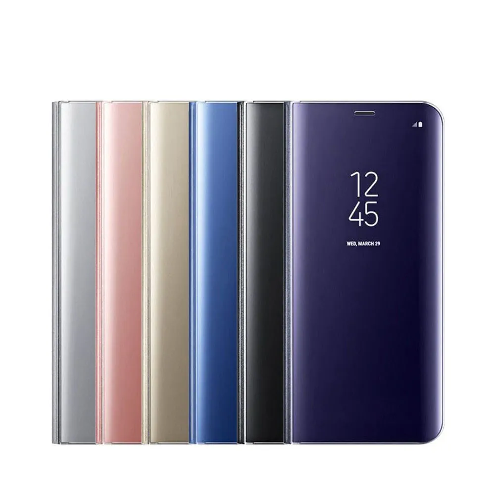 Clear View Smart Mirror Phone Case For iphone 8 7 6 6s Plus Cases Fashion Flip Stand Leather Cover X Xs Max XR Coque | Мобильные