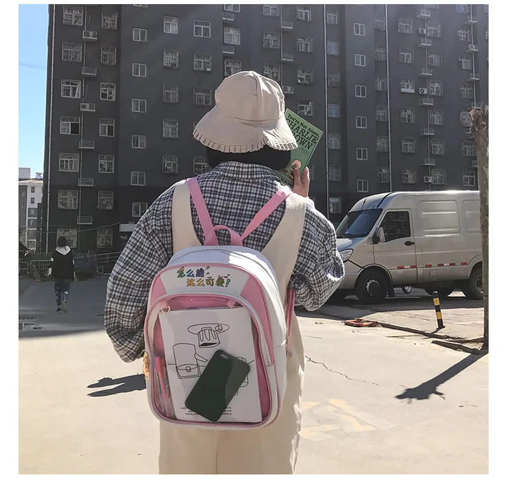 Прозрачные женские рюкзаки с милыми буквами Ita Bookbags, женские школьные сумки для девочек-подростков, модные летние рюкзаки, хит