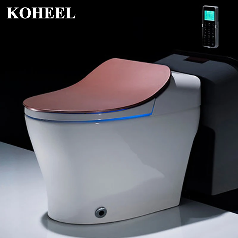 KOHEEL роскошный умный Цельный унитаз s-ловушка Интеллектуальный WC удлиненный с дистанционным управлением умный Биде Туалет - Цвет: Фиолетовый