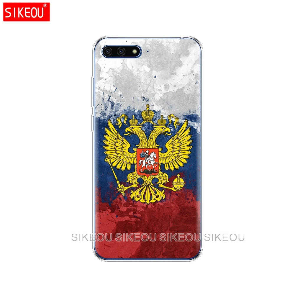 72515 Силиконовый чехол для телефона huawei Honor 7A PRO 7C Y5 Y6 Y7 Y9 Prime с национальным флагом России, Америки, Великобритании - Цвет: 72515