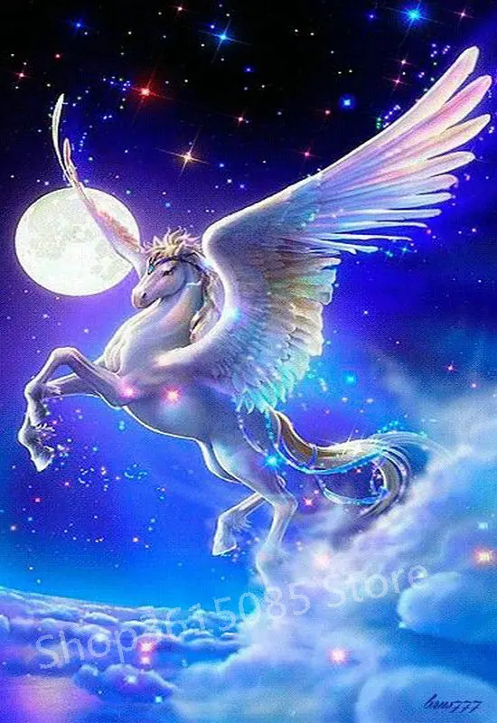 5d diy Алмазная картина Pegasus камни в форме ромба/Круглый 3d кристалл бриллиантовой
