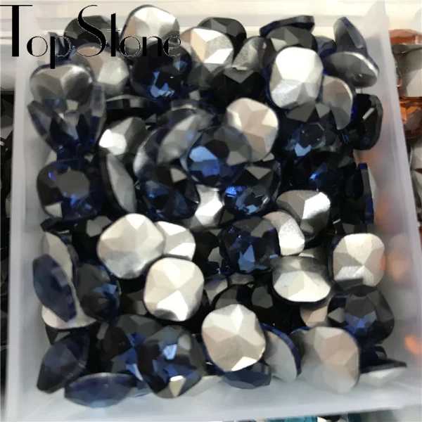 Montana TopStone классический толстый квадратный кристалл необычный камень Pointback стеклянные стразы 8 мм, 10 мм, 12 мм, 14 мм, 18 мм для изготовления ювелирных изделий - Цвет: Montana