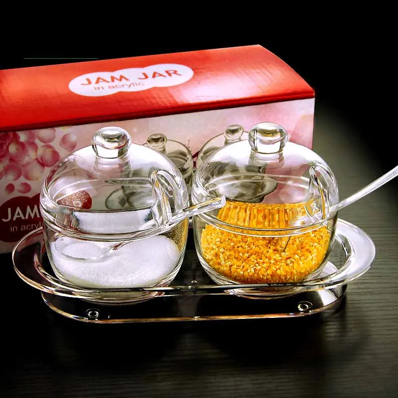 Креативная акриловая баночка специй кухонная бутылка для хранения соли банка