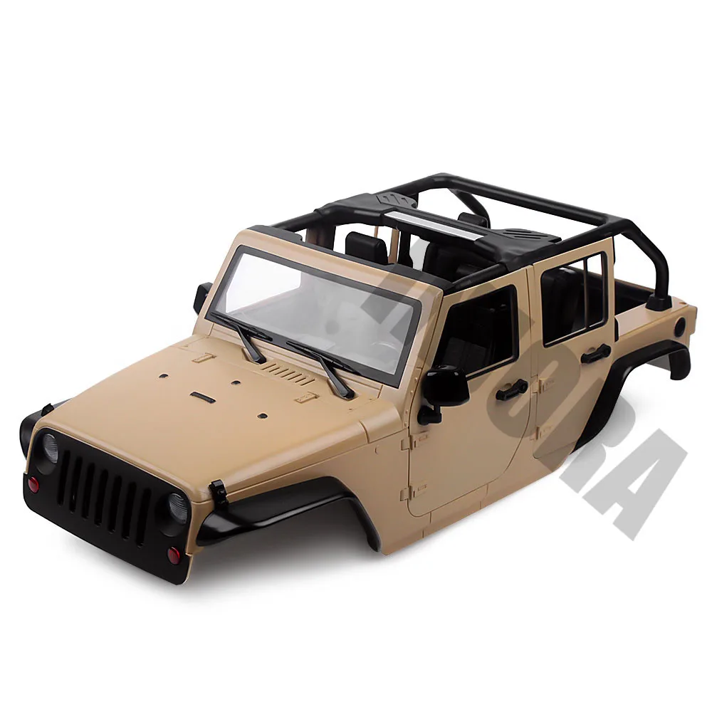 Unassembled Khaki INJORA комплект в разобранном виде 313 мм Колесная база, откидной открытый корпус автомобиля для 1/10 RC Гусеничный осевой SCX10 90046 Jeep Wrangler - Цвет: Unassembled Khaki
