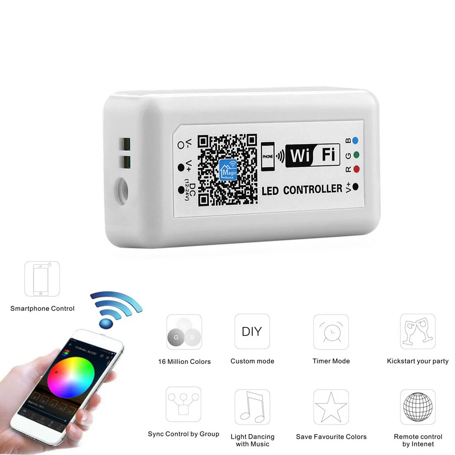 5 м 10 15 20 WI-FI RGB светодиодный полосы света Водонепроницаемый SMD2835 DC12V Диод гибкой