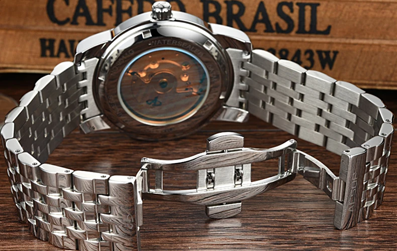 Мужские наручные часы AESOP Роскошные автоматические механические со стразами и