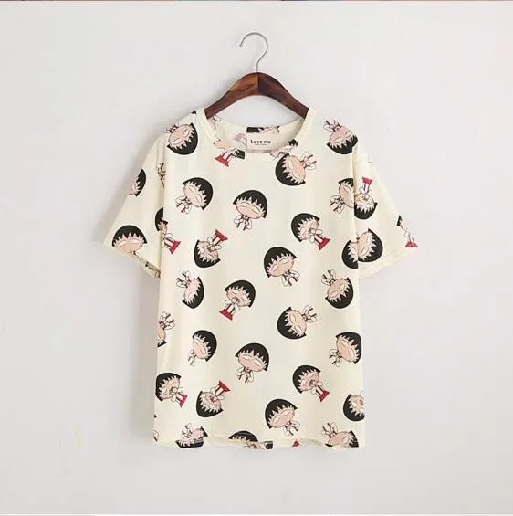 Женская футболка с круглым вырезом коротким рукавом и принтом|fashion women t shirt|womens