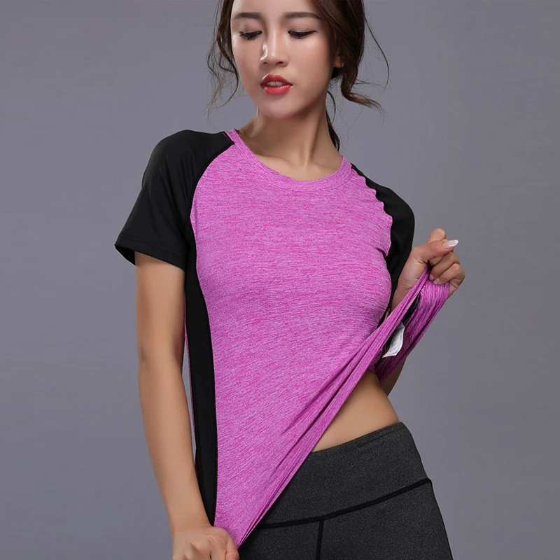 Hot Sale Yoga Top Gym Compression Women Sport T-shirts Dry Quick Running Short Sleeve Fitness Women's Clothes Tees Tops | Спорт и