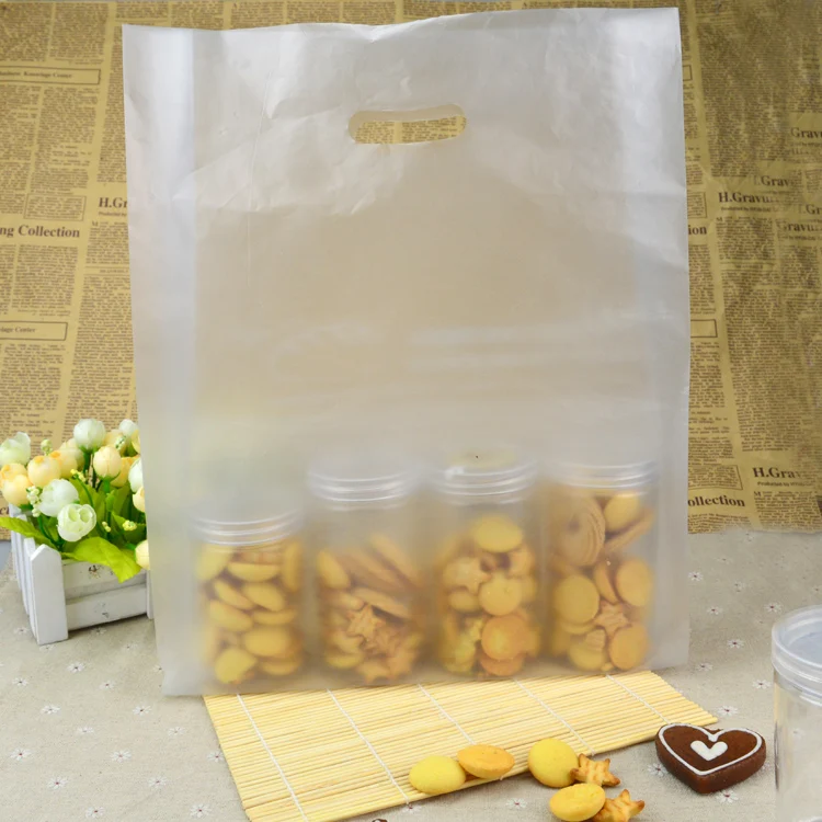 Матовые пластиковые пакеты с ручкой для печенья торт выпечки мешок упаковки