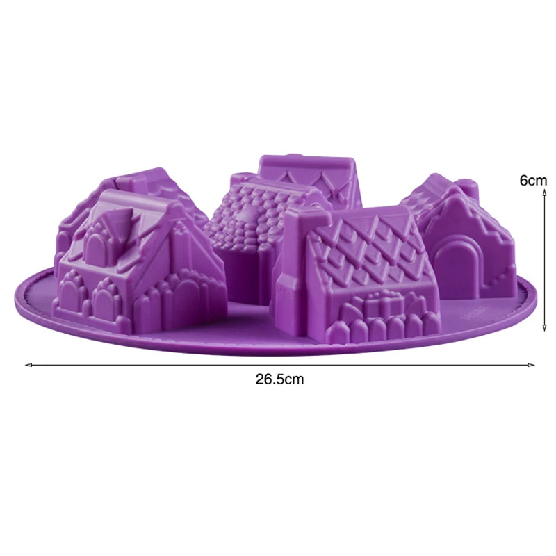 Chocolate Cake Mold Silicone 3D Christmas Gingerbread House For Houses Baking Tools Decorating Cookie Bakeware Mould | Дом и сад