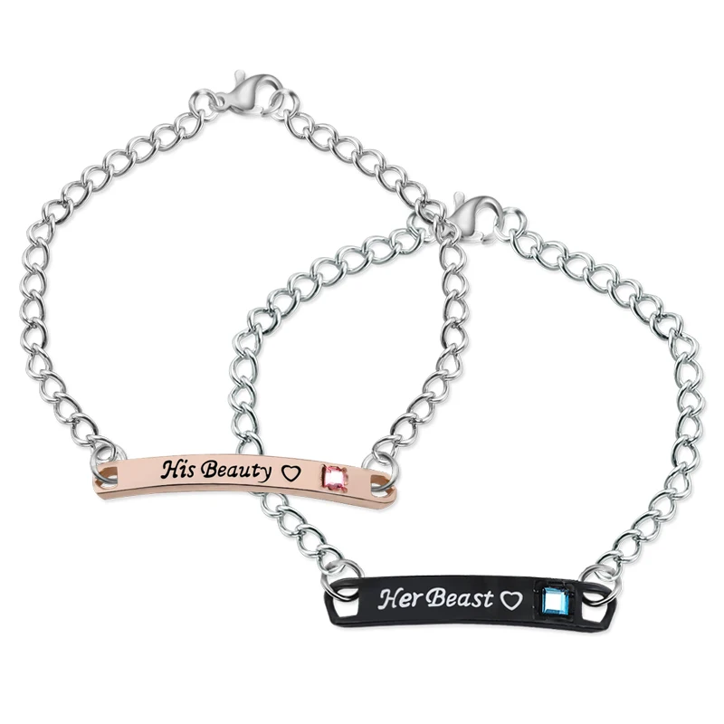 Мода браслет любовь сердце Корона розового и голубого цвета с украшением в виде