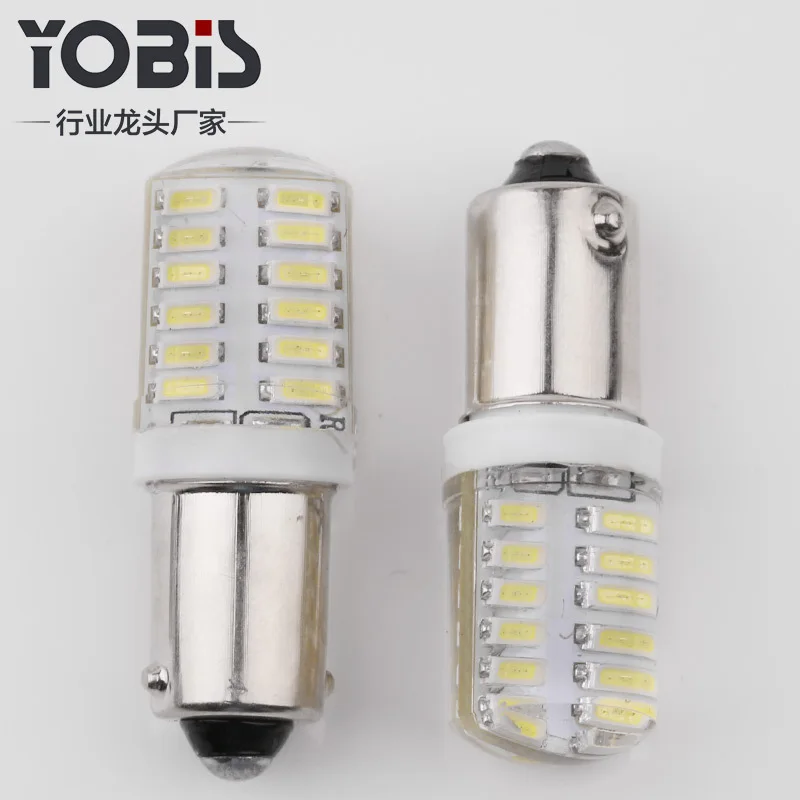 10 шт. BA9S/T4W Светодиодная лампа из силикагеля с 24SMD 3014 светодиодными чипами для