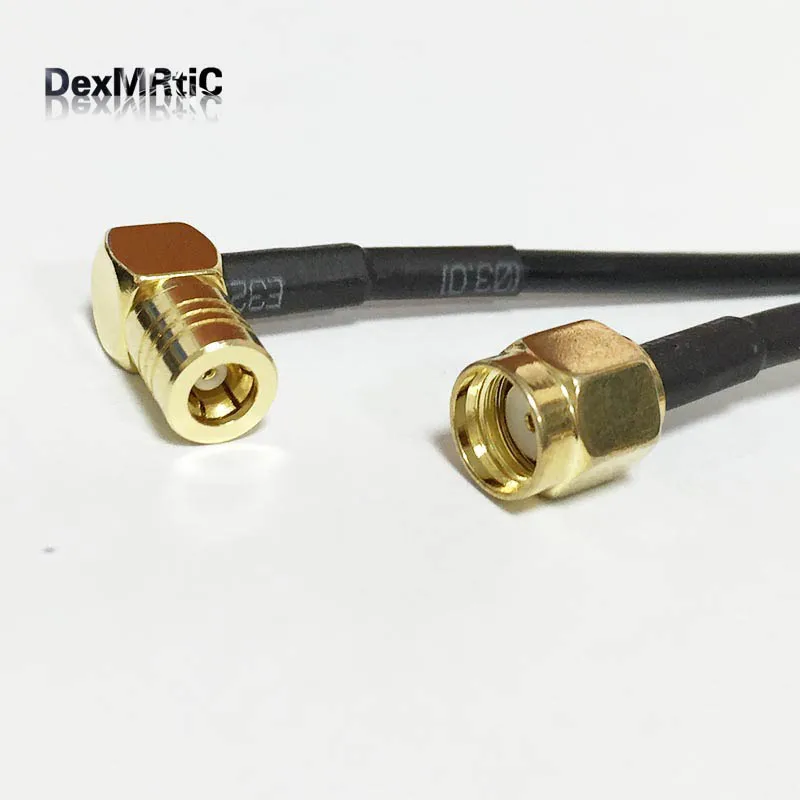 Кабель удлинитель внешний штекер разъем SMB под прямым углом 90 градусов джампер