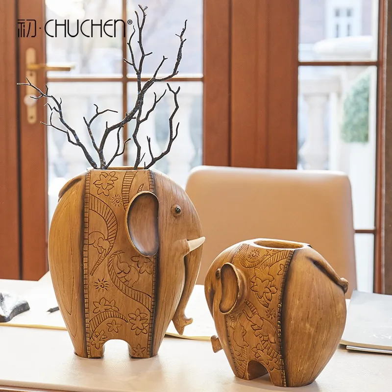 Креативная Скандинавская гостиная обеденный стол ТВ шкаф ваза со слонами