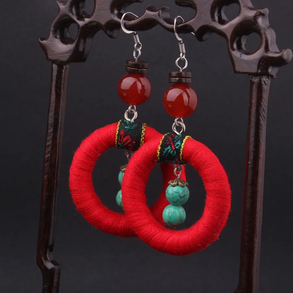 Круглые серьги ручной работы Винтажные в этническом стиле|dangle earrings|earrings dangleethnic
