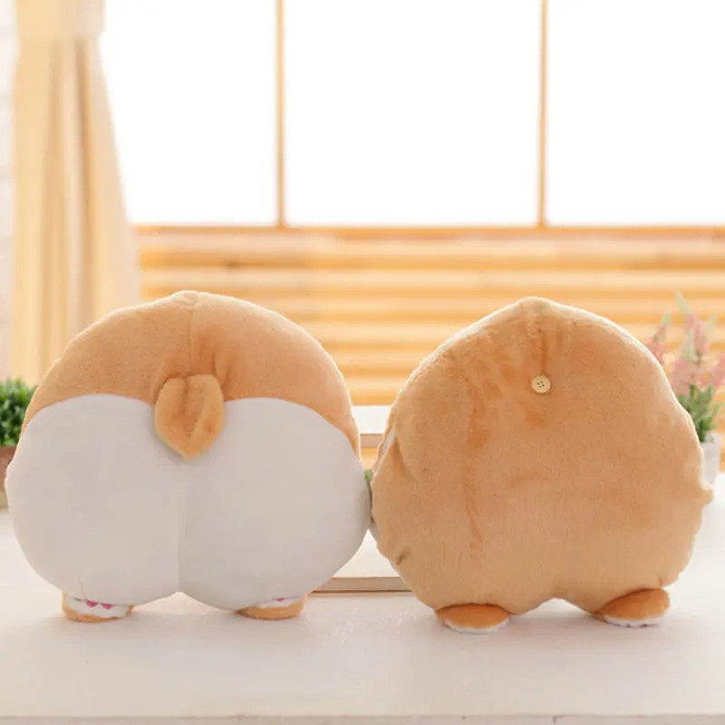 big cushion Winer теплый 3 в 1 корги собака попка Подушка с фланелевым одеялом плюшевый корги попа руки wamer Фаршированная корги попа подушка милый питомец подарок - Цвет: big cushion