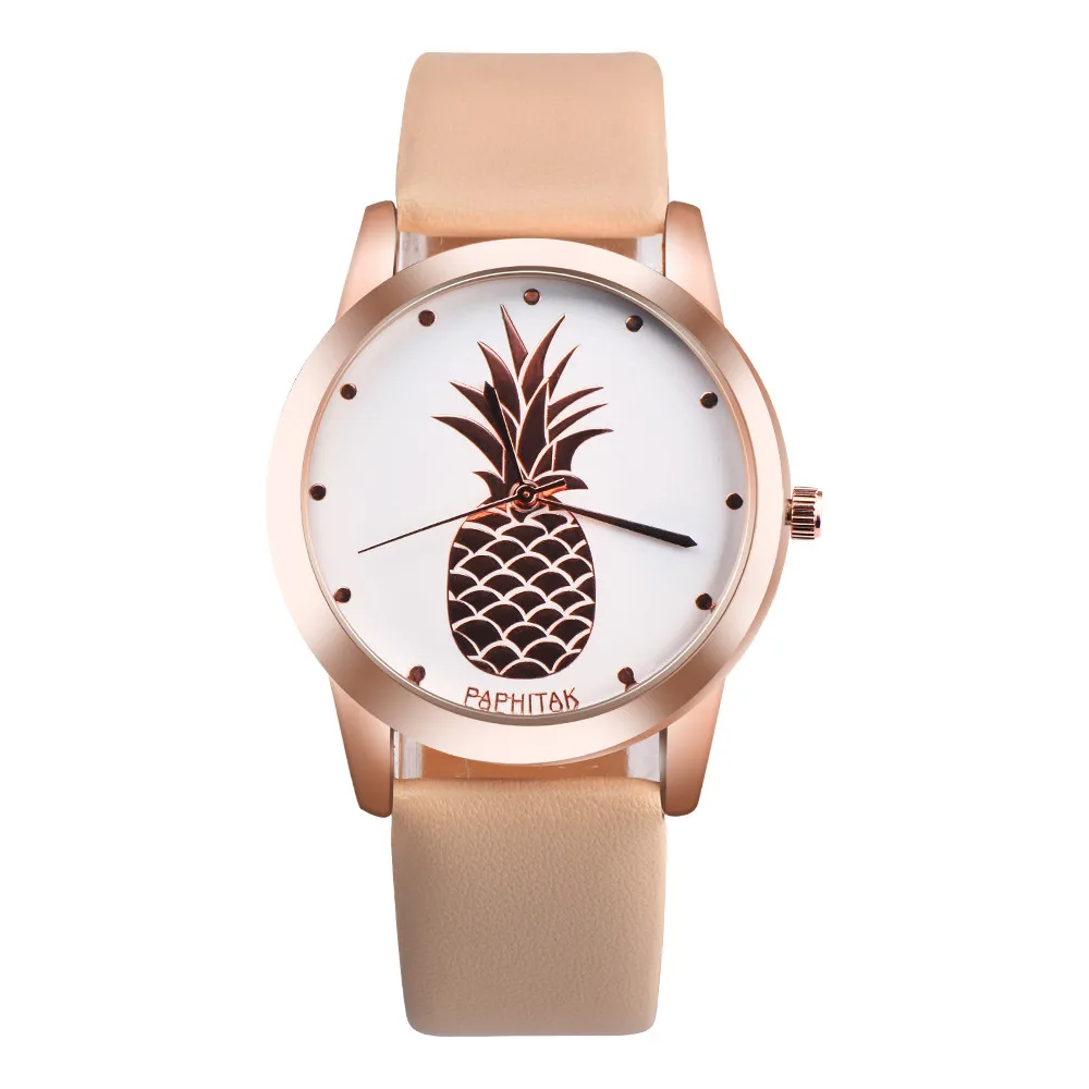 

Relogio Women Watches Top Brand Pineapple Ladies Watch Leather Band Quartz Clock Female Watch Student Montre Bayan Kol Saati *A