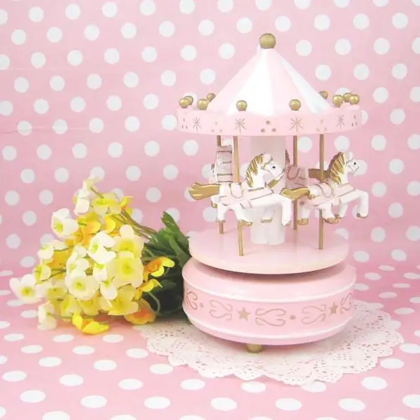 Музыкальные коробки Bless анимированные классические 4 Лошадь Go круглые