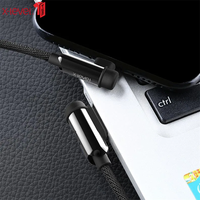 X-Level USB кабель для iPhone X XS Max XR 8 7 6 6S Plus нейлоновый плетеный провод Быстрая зарядка зарядное устройство для передачи данных кабель Lightning - Цвет: Black