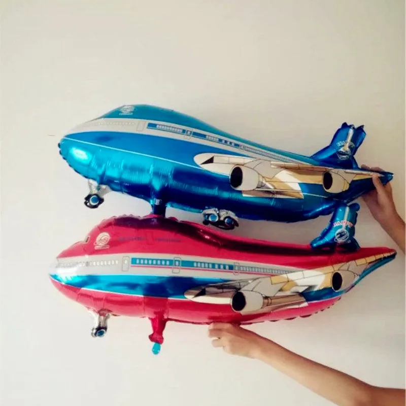 

Aircraft foil balloon 5pcs/lot red/blue helium ballons birthday party decorations kids balloons baby shower decors boy/girl