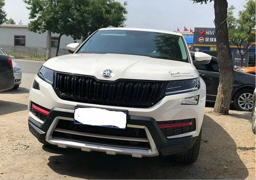JIOYNG ABS краска для автомобиля передний бампер Гонки Грили решетка Вокруг Накладка для SKODA KODIAQ
