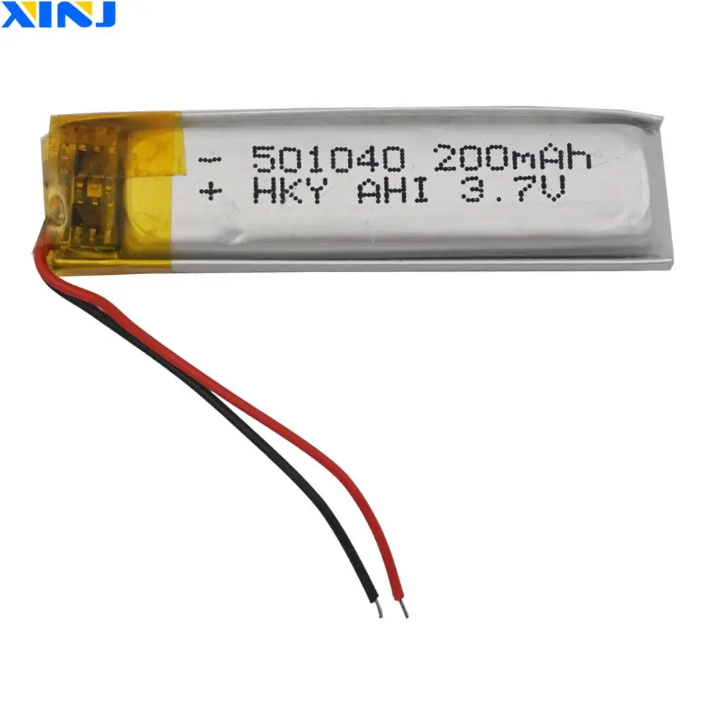 XINJ 10 шт. 3 7 в 200 мАч 501040 полимерный литий Батарея Lipo для музыкального проигрывателя