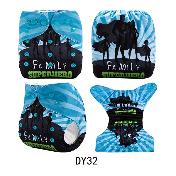 DY32 {AnAnBaby} Новые дизайнерские Многоразовые детские подгузники одного размера с цифровыми принтами - Цвет: DY32