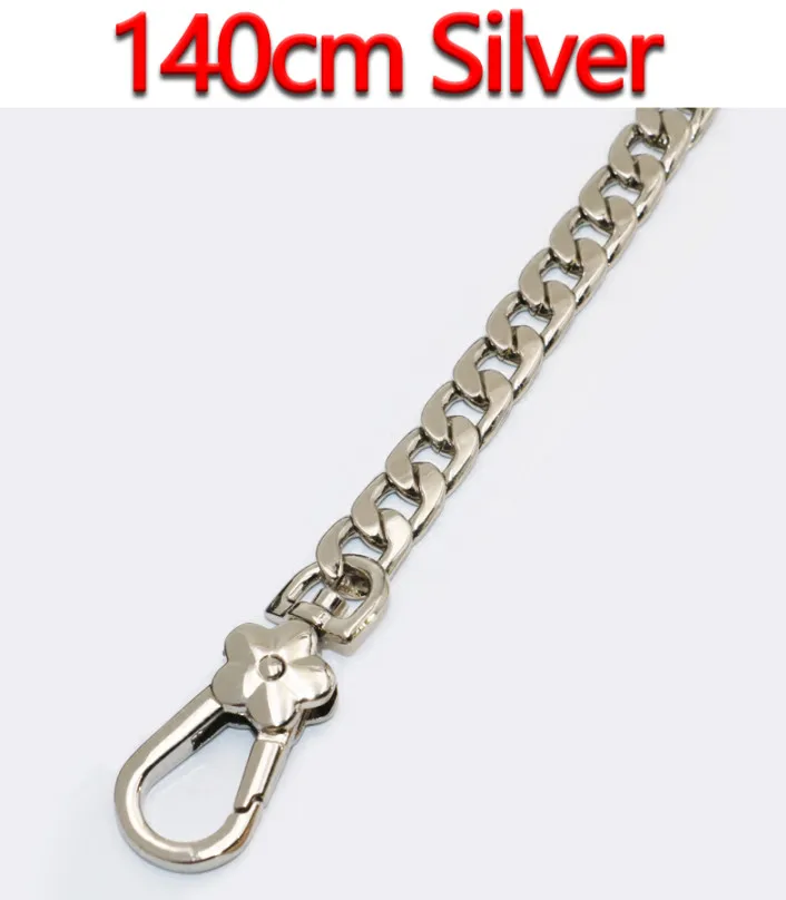 140cm Silver DIY металлическая сменная цепь, наплечная сумка, ремни 9 мм, золото, серебро, черный пистолет, матовая бронза, сумочка, кошелек, ручка, высокое качество - Цвет: 140cm Silver