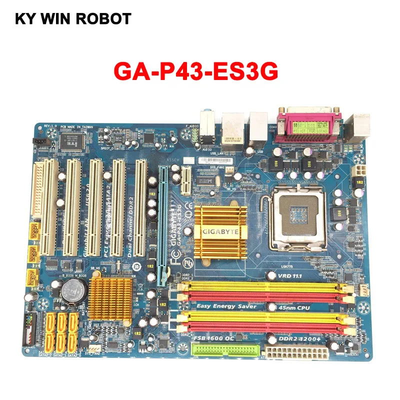 Оригинальная б/у настольная материнская плата разъем LGA 775 DDR2 ATX для Gigabyte P43 775|atx
