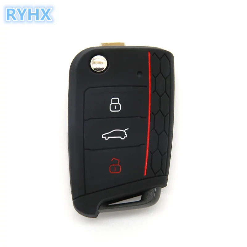3 кнопки силиконовой резины ключи защитный чехол для Volkswagen Golf 7 mk7 Skoda OCTAVIA III