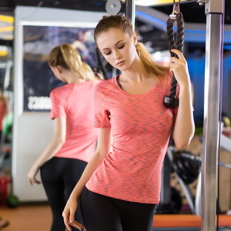 2021 Женская футболка для фитнеса бесшовная одежда спортзала Спортивная