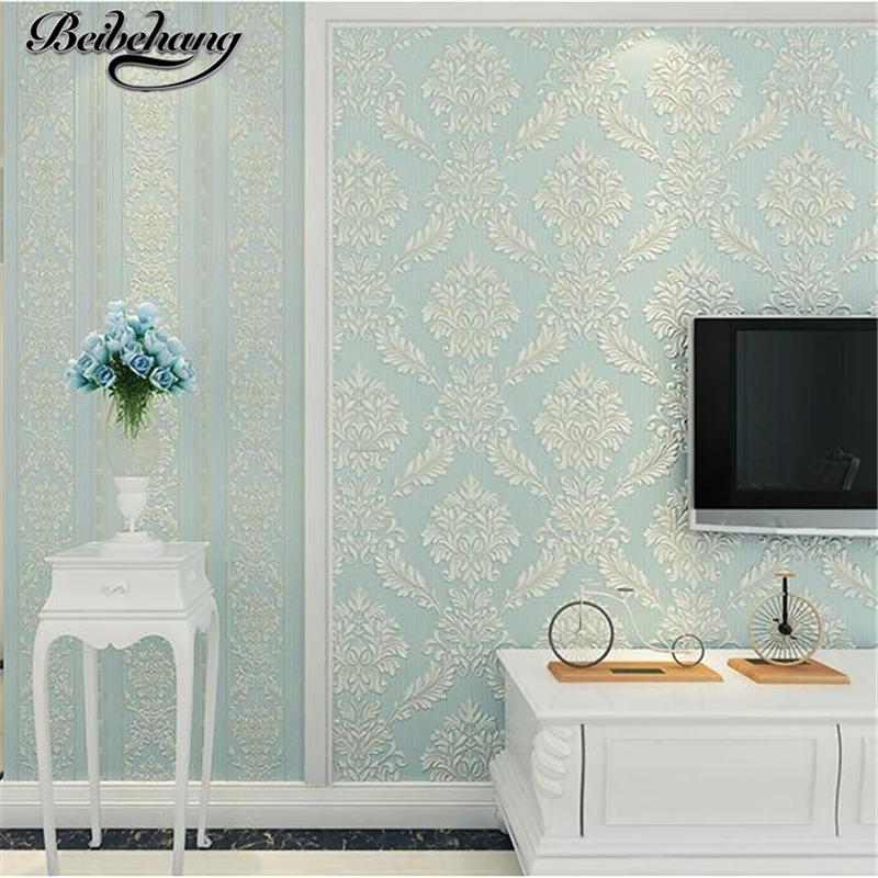 

beibehang 3D Relief Luxury Atmosphere Stereo Stripe European Non wovens Wallpaper Bedroom Living Room TV Background Wall paper