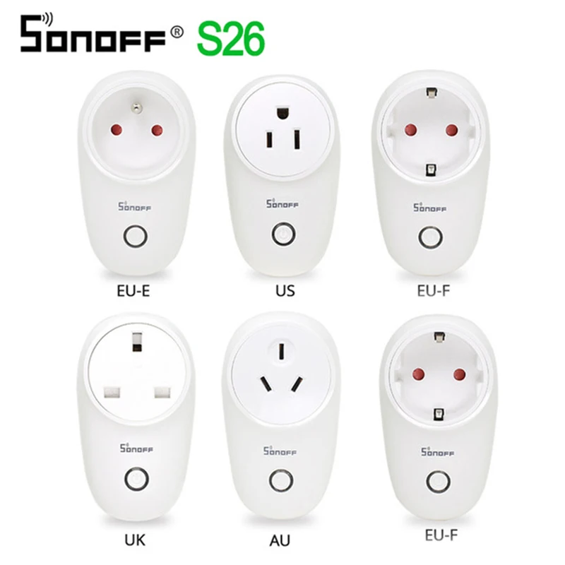 Умная розетка Sonoff S26 с Wi Fi Беспроводные Розетки для умного дома переключатель