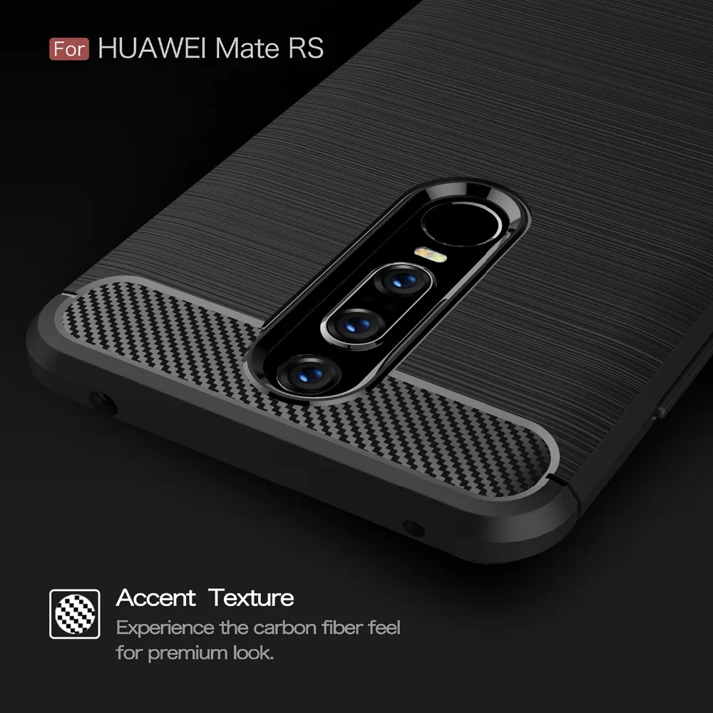 Оригинальный чехол сотового телефона для huawei mate RS Ultra Slim углеродного волокна ТПУ