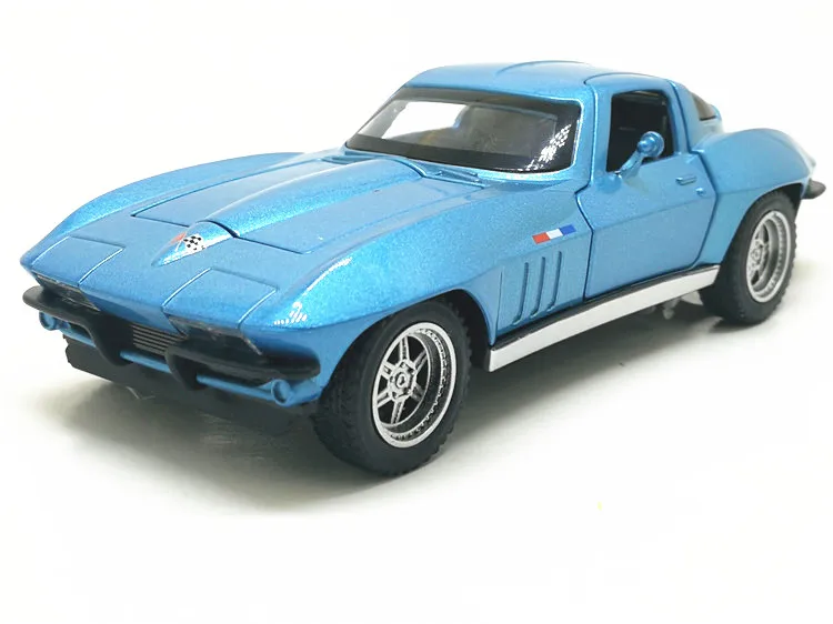 1:32, электрический спортивный автомобиль Corvette C2, литая модель автомобиля из сплава, металлический автомобиль, детская игрушка