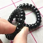 Высокоэластичный браслет из телефонной проволоки, черная спиральная лента, многофункциональная Женская повязка для волос, резинка для конского хвоста