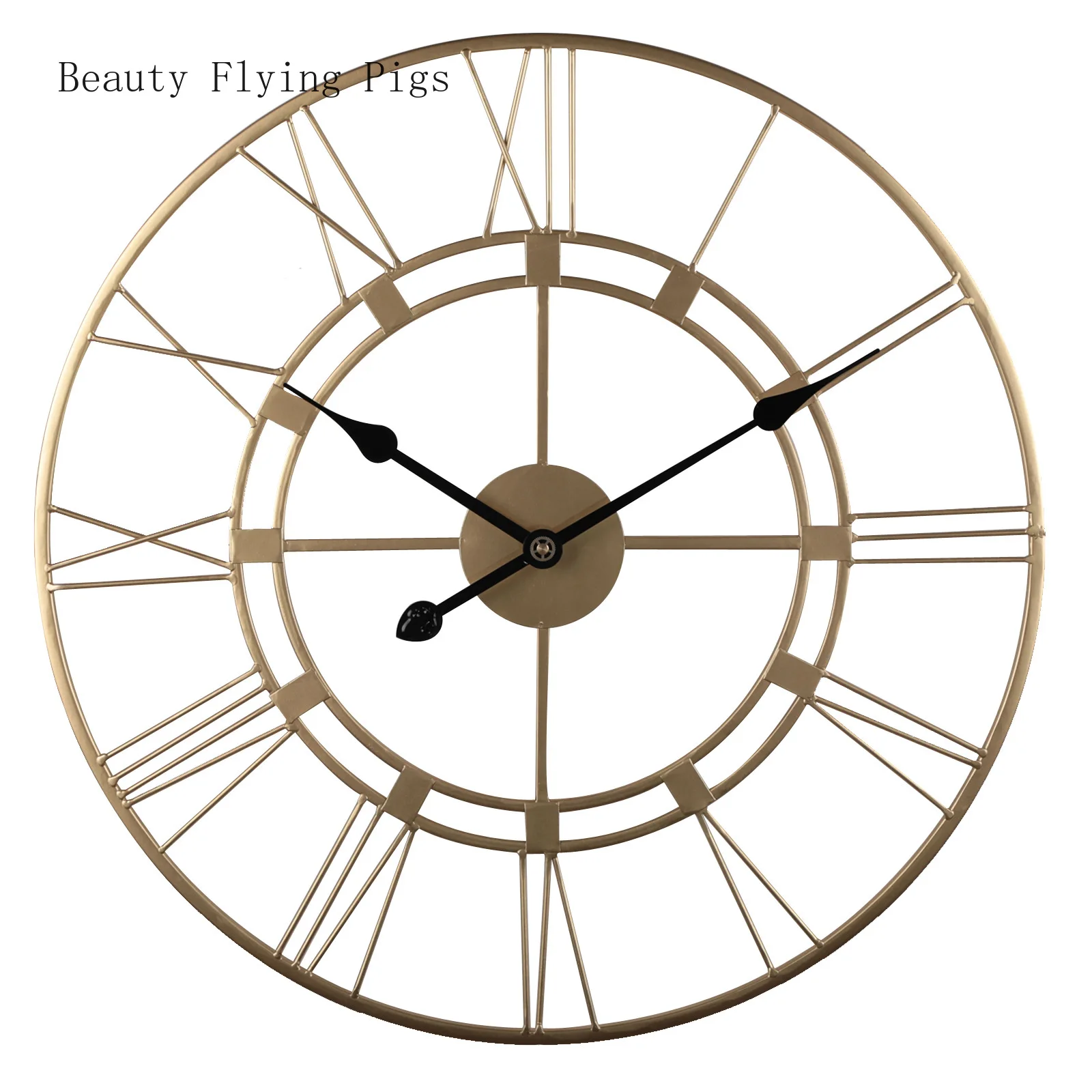Modern silent wall clock living room bedroom quartz home decoration clocks light luxury metal wrought iron clock free shipping
