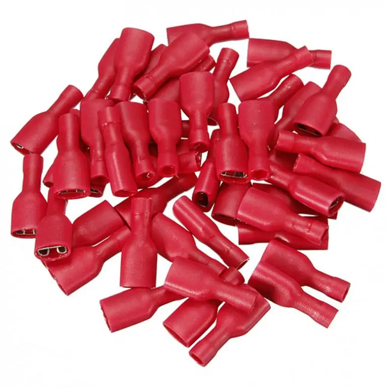 100 шт./лот портативные красные мужские и женские изолированные провода лопаты