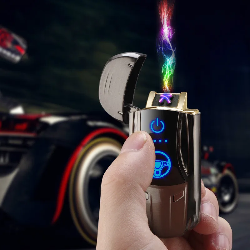 New Metal Creative Cool Sports Car Intelligent Induction Double Arc Lighter Advanced USB Charging Cigarette men's gift | Дом и сад