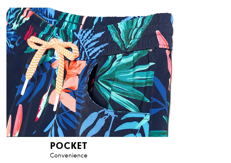 Female New Swimming trunks hawaiian swimsuit quick dry surfing printed tropical swimwear breathable briefs board shorts mesh