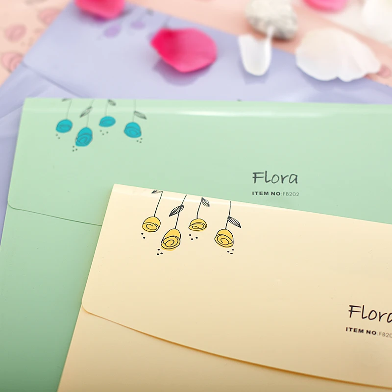 Папка для презентаций с цветочным принтом А4 набор бумажных файлов офисные