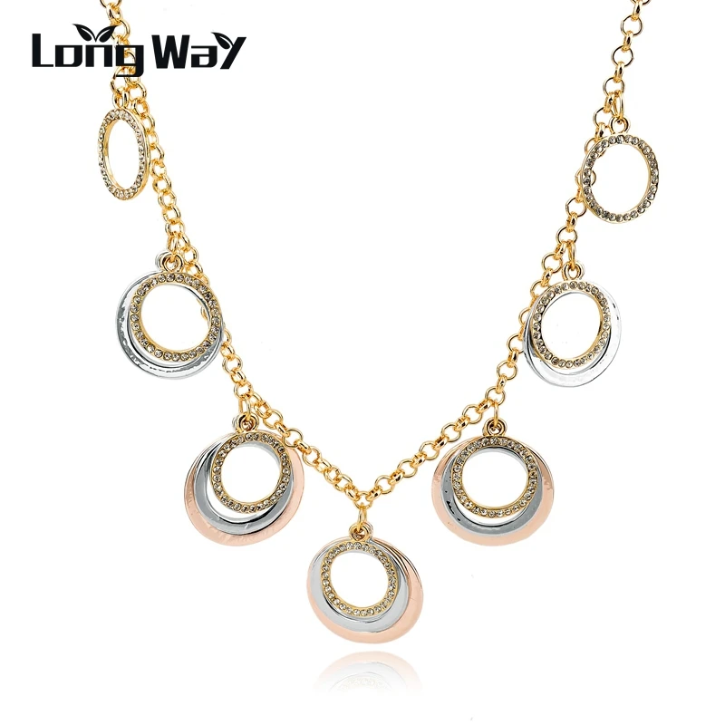 Женское колье чокер LongWay Maxi золотистого цвета с кристаллами свадебные аксессуары