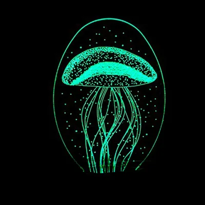 Светодио дный настольная лампа 3D Медузы рыбы ночник USB Сенсорный переключатель